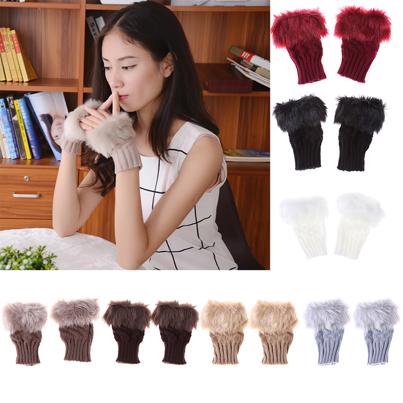 Faux Fur Knitted Gloves Winter Women Crochet Knitted Fingerless Gloves Female Knitting Warmer Wrist Hand Mitten
Faux Fur Knitted Gloves Winter Women Crochet Knitted Fingerless Gloves Female Knitting Warmer Wrist Hand Mitten