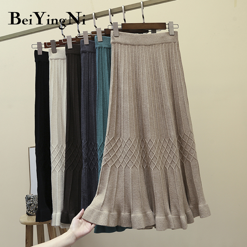 Beiyingni High Waist Skirts Womens Solid Plaid Vintage Casual Sweater Knitted Skirt for Woman Elastic Retro Skirt Faldas Mujer, Beige
Beiyingni High Waist Skirts Womens Solid Plaid Vintage Casual Sweater Knitted Skirt for Woman Elastic Retro Skirt Faldas Mujer, Beige