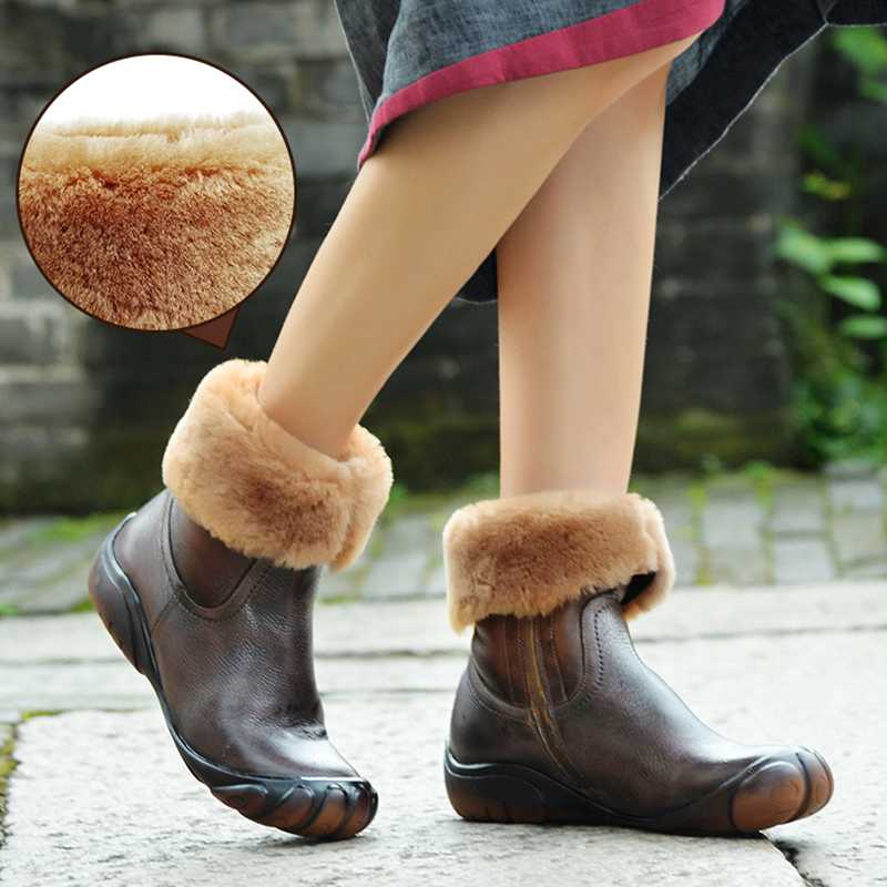 Xiangban genuine leather women winter boots warm flat bottomed snow boots ankle casual women shoes short plush, Coffee
Xiangban genuine leather women winter boots warm flat bottomed snow boots ankle casual women shoes short plush, Coffee