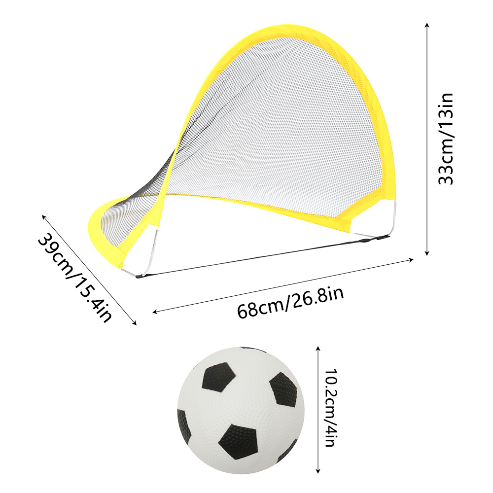 1 Set Folding Football Goal Net Soccer Training Goal Net Tent Kids Indoor Outdoor Play Toys Soccer Ball Practice Gate and Pump LJ2