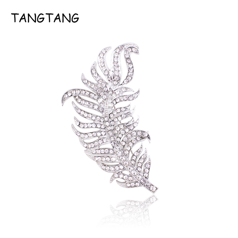 TANGTANG Brooch Silver Plated Jewelry Pins Clear Crystal Feather Rhinestone Custome Pin Brooch For Women Gifts New, Item: FB004
TANGTANG Brooch Silver Plated Jewelry Pins Clear Crystal Feather Rhinestone Custome Pin Brooch For Women Gifts New, Item: FB004