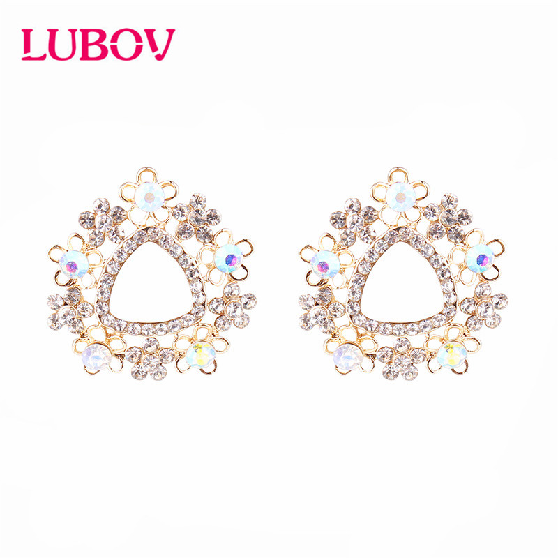 LUBOV Multi-color Triangle Flower Rhinestone Stud Earrings Anti Gold Color Piercing Earrings Trendy Women Wedding Party Jewelry
LUBOV Multi-color Triangle Flower Rhinestone Stud Earrings Anti Gold Color Piercing Earrings Trendy Women Wedding Party Jewelry