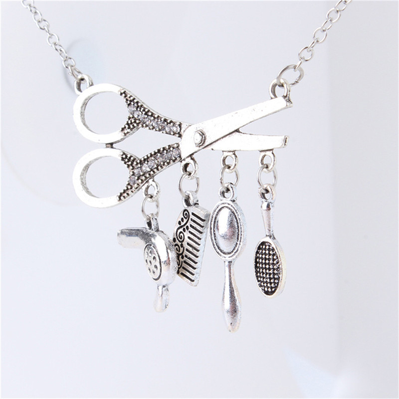 Barber Shop Necklace Hair Dresser Tools 3D Barber Pole Razor Dryer Scissors Comb Hairdresser Pendants Necklaces Men Women
Barber Shop Necklace Hair Dresser Tools 3D Barber Pole Razor Dryer Scissors Comb Hairdresser Pendants Necklaces Men Women
