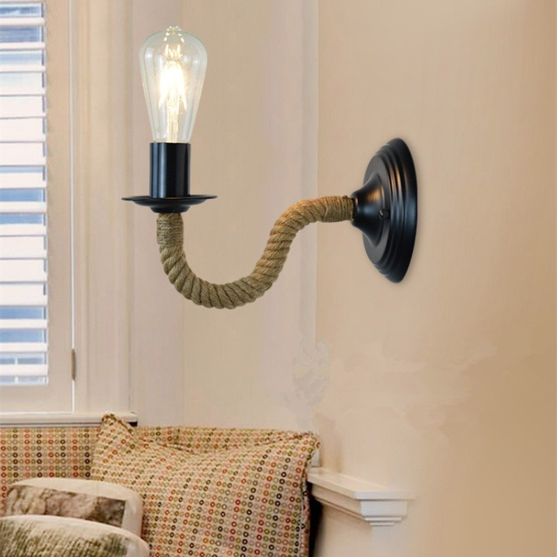 2 PCS/lot Rope Wall Lamp loft Wall Sconce E27 vintage light for bedroom/living room light Beside lamp Retro
2 PCS/lot Rope Wall Lamp loft Wall Sconce E27 vintage light for bedroom/living room light Beside lamp Retro