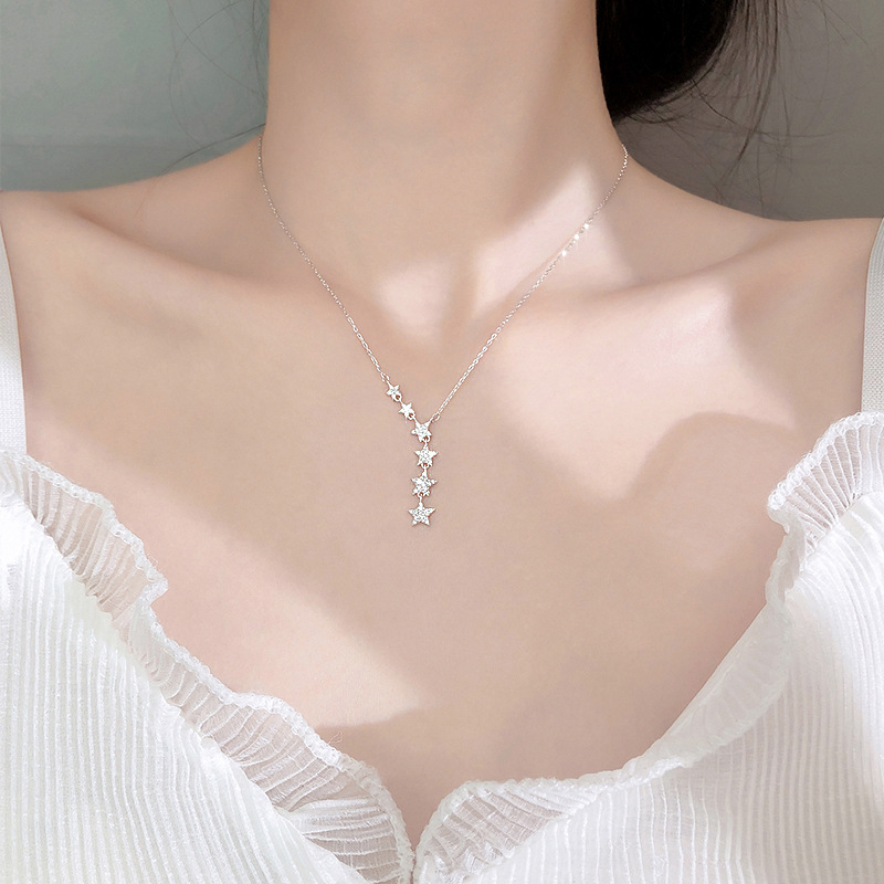 OBEAR Silver Plated Shiny Zircon Star Necklace Simple Temperament Sweet Clavicle Chain For Women Korean Fashion Jewelry
OBEAR Silver Plated Shiny Zircon Star Necklace Simple Temperament Sweet Clavicle Chain For Women Korean Fashion Jewelry