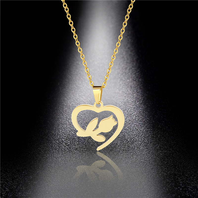 Hot Sale Stainless Steel Love Rose Necklace Rose Heart Pendant Fashion Clavicle Chain Spot Wholesale
Hot Sale Stainless Steel Love Rose Necklace Rose Heart Pendant Fashion Clavicle Chain Spot Wholesale
