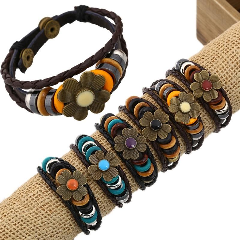 Small Flower Multicolor Mixed Batch Handmade Leather Bracelet Japanese Korean New Punk Bracelet Fashion Jewelry Accessories
Small Flower Multicolor Mixed Batch Handmade Leather Bracelet Japanese Korean New Punk Bracelet Fashion Jewelry Accessories
