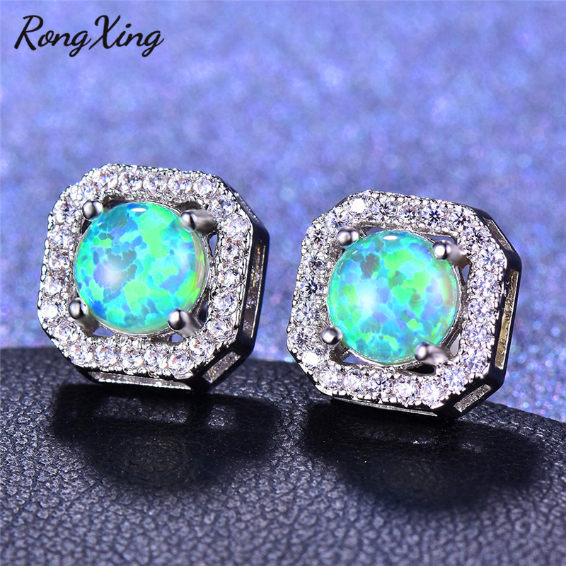 RongXing Silver Color White/Blue/Green Fire Opal Zircon Square Stud Earrings for Women Rainbow Birthstone Earrings
RongXing Silver Color White/Blue/Green Fire Opal Zircon Square Stud Earrings for Women Rainbow Birthstone Earrings