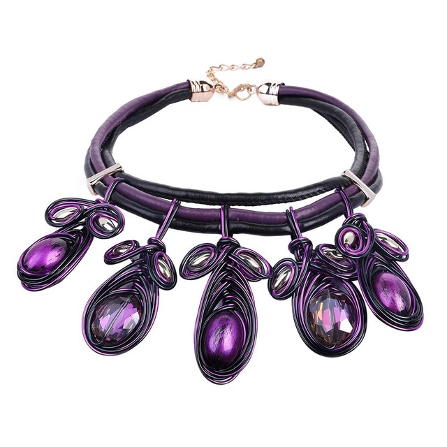 HanCheng New Fashion Leather Rope Handwork Bead Created Crystal Choker Necklace Women Necklaces Statement collar jewelry bijoux
HanCheng New Fashion Leather Rope Handwork Bead Created Crystal Choker Necklace Women Necklaces Statement collar jewelry bijoux