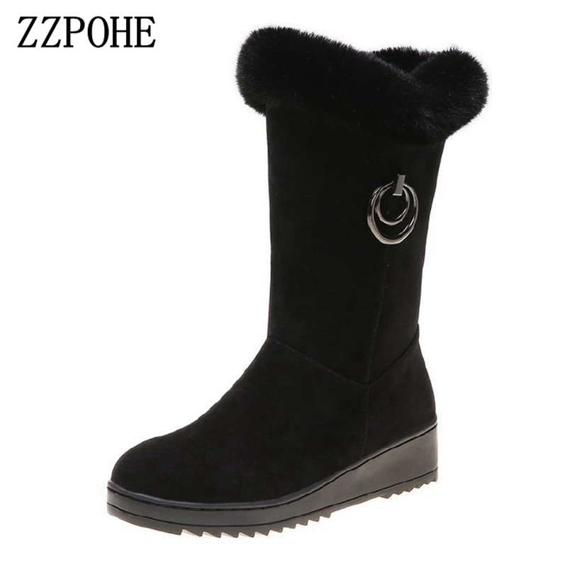 ZZPOHE 2020 winter new plus size wedge with women's fur snow boots metal buckle plus velvet middle tube and calf cotton boots, Black
ZZPOHE 2020 winter new plus size wedge with women's fur snow boots metal buckle plus velvet middle tube and calf cotton boots, Black