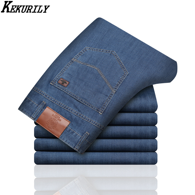 2020 Brand Jeans for Men Summer Stretch Straight Jeans Breathable Business Casual Plus Size Pant Male Thin Denim Long Trousers, Blue
2020 Brand Jeans for Men Summer Stretch Straight Jeans Breathable Business Casual Plus Size Pant Male Thin Denim Long Trousers, Blue
