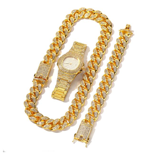 3pcs/set Men Hip hop iced out bling Chain Necklace Bracelets watch 20mm width cuban Chains Necklaces Hiphop charm jewelry gifts, Silver
3pcs/set Men Hip hop iced out bling Chain Necklace Bracelets watch 20mm width cuban Chains Necklaces Hiphop charm jewelry gifts, Silver