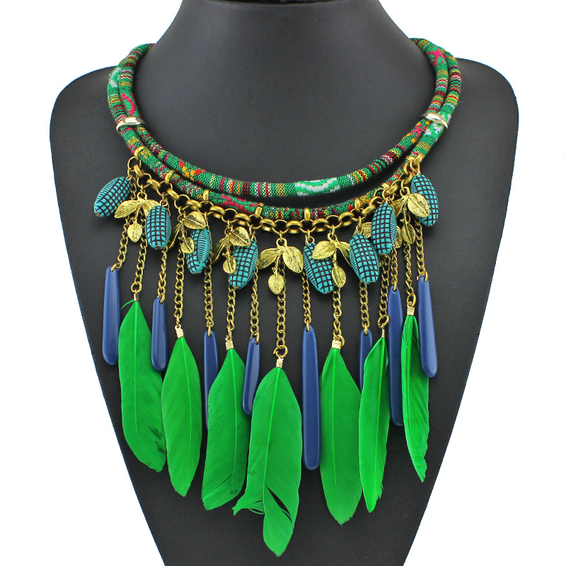 Sales! African Jewelry Tribal Feather Necklaces for Women Rope Chain Necklace Green Blue Jewellery
Sales! African Jewelry Tribal Feather Necklaces for Women Rope Chain Necklace Green Blue Jewellery