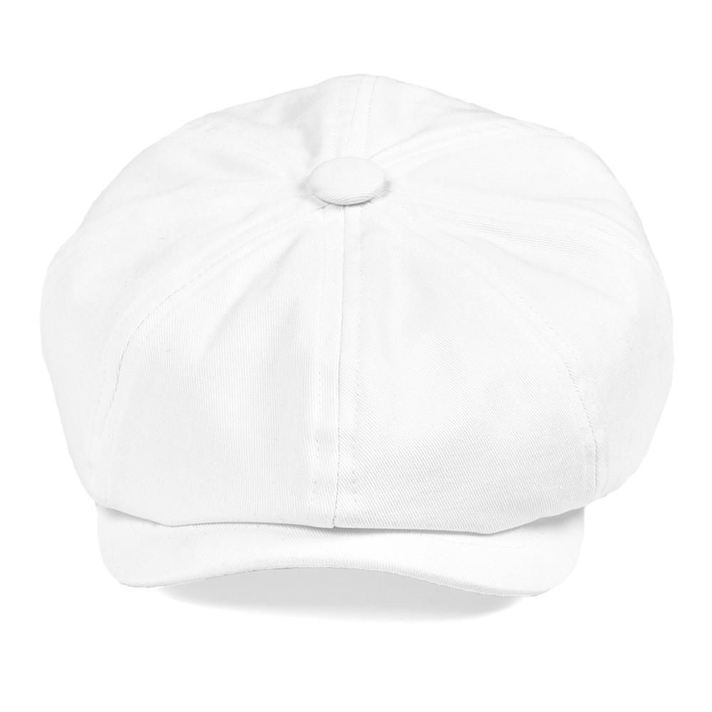 BOTVELA White Twill Cotton Newsboy Cap for Men Women Classic Cabbies Driver Apple Caps Gatsby Flat Hat Baker Boy Headpiece 003 T200911