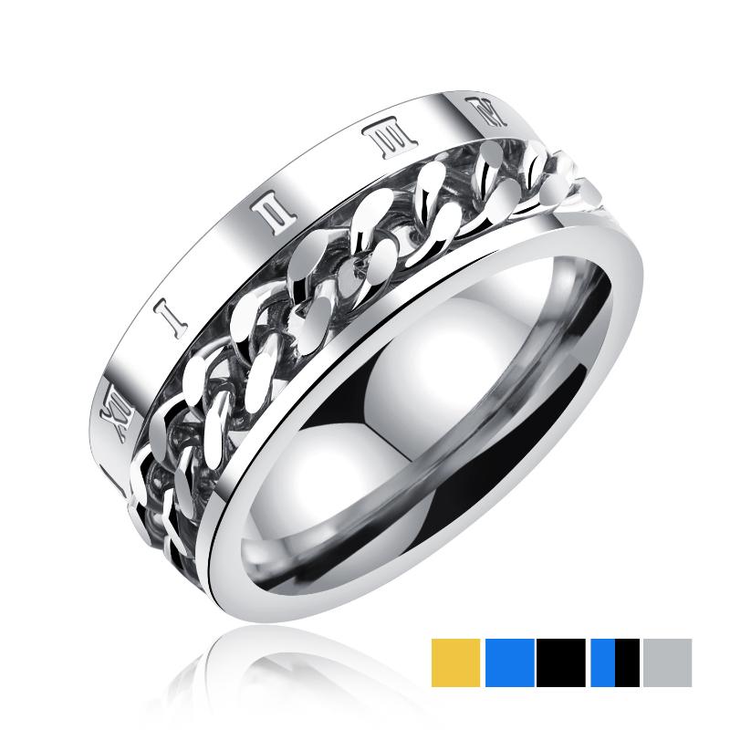 Roman Numeral Ring Rotate Spinner Chain Link Men Rings Punk Rock Gold Blue Black Fashion Jewelry US Size 7-11
Roman Numeral Ring Rotate Spinner Chain Link Men Rings Punk Rock Gold Blue Black Fashion Jewelry US Size 7-11