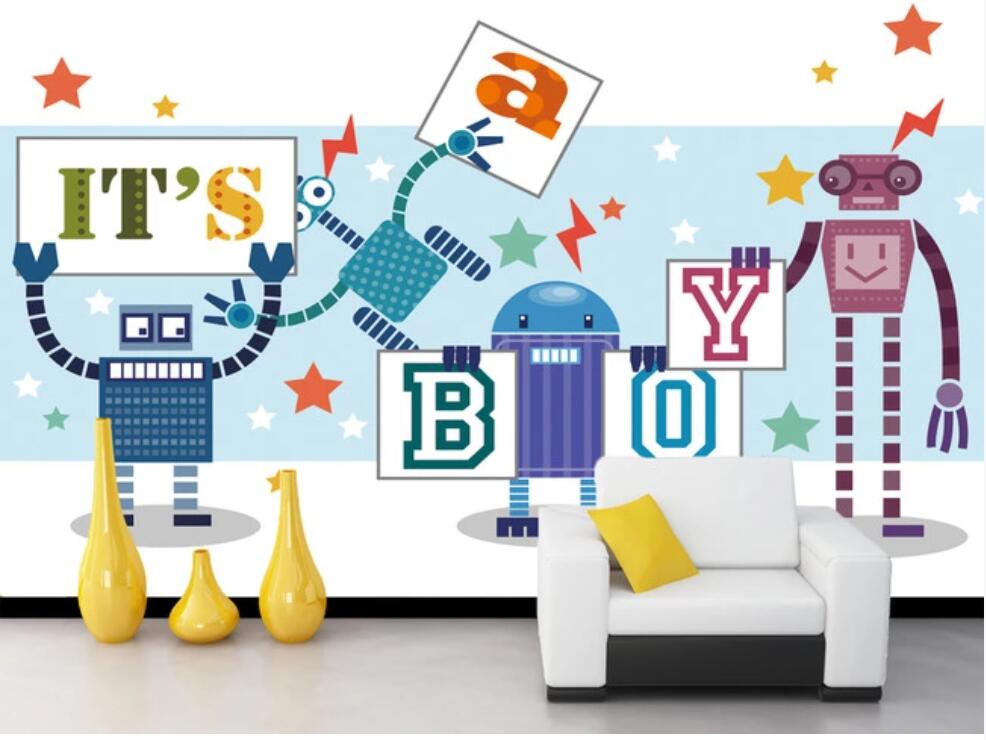 3d photo wallpaper custom mural on the wall modern Cute robot graffiti wall tooling home decor wallpaper in the living room, Non-woven wallpaper
3d photo wallpaper custom mural on the wall modern Cute robot graffiti wall tooling home decor wallpaper in the living room, Non-woven wallpaper