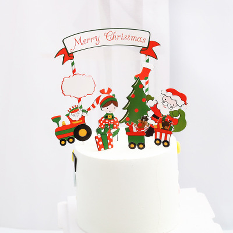 Other Festive & Party Supplies Paper Merry Christmas Cake Topper Santa Claus Cupcake Toppers For Home Decorations Tree Baby Shower