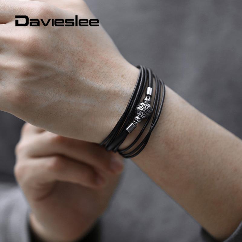 Multi Layered Leather Bracelet for Men Unique Design Stainless Steel Bead Charm Bracelet 8inch Fashion Jewelry Gifts LTBL010
Multi Layered Leather Bracelet for Men Unique Design Stainless Steel Bead Charm Bracelet 8inch Fashion Jewelry Gifts LTBL010