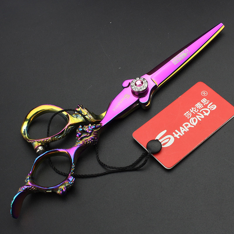 Sharonds Purple Hair Scissors Set 6.0 Inch Hairdressing Barber Shears, Professional Cutting And Tools1