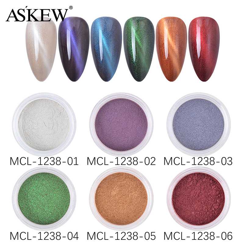 6 pcs/set 3D Cat Eye Nail Glitter Powder Cat Eye Effect Magic Dust Pigment Black Base Manicure DIY Designs Nail Art Decoration
6 pcs/set 3D Cat Eye Nail Glitter Powder Cat Eye Effect Magic Dust Pigment Black Base Manicure DIY Designs Nail Art Decoration