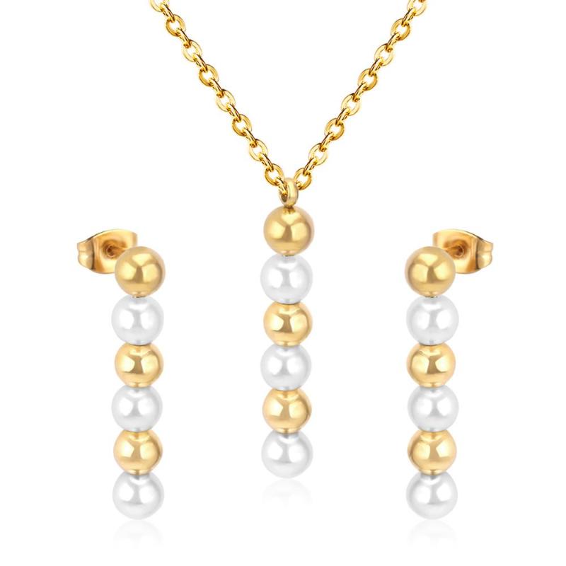 LUXUKISSKIDS Stainless Steel Jewelry Sets Fake Pearl Earrings Necklace Wedding Dubai Bridal Jewelry Set For Women Girls, As pic
LUXUKISSKIDS Stainless Steel Jewelry Sets Fake Pearl Earrings Necklace Wedding Dubai Bridal Jewelry Set For Women Girls, As pic