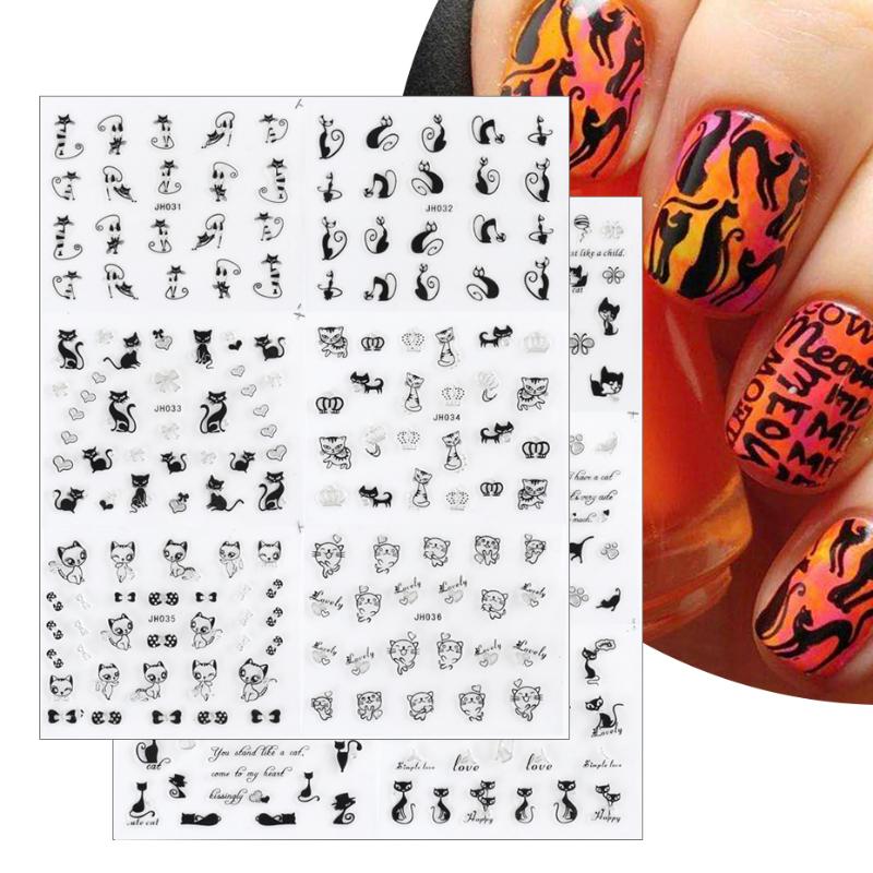12pcs Black Cat 3D Nail Stickers Set Adhesive Slider Cute Kitty Waterdecal Nail Polish DIY Decoration For Manicure JIJH025-036-1, Jh025-036
12pcs Black Cat 3D Nail Stickers Set Adhesive Slider Cute Kitty Waterdecal Nail Polish DIY Decoration For Manicure JIJH025-036-1, Jh025-036