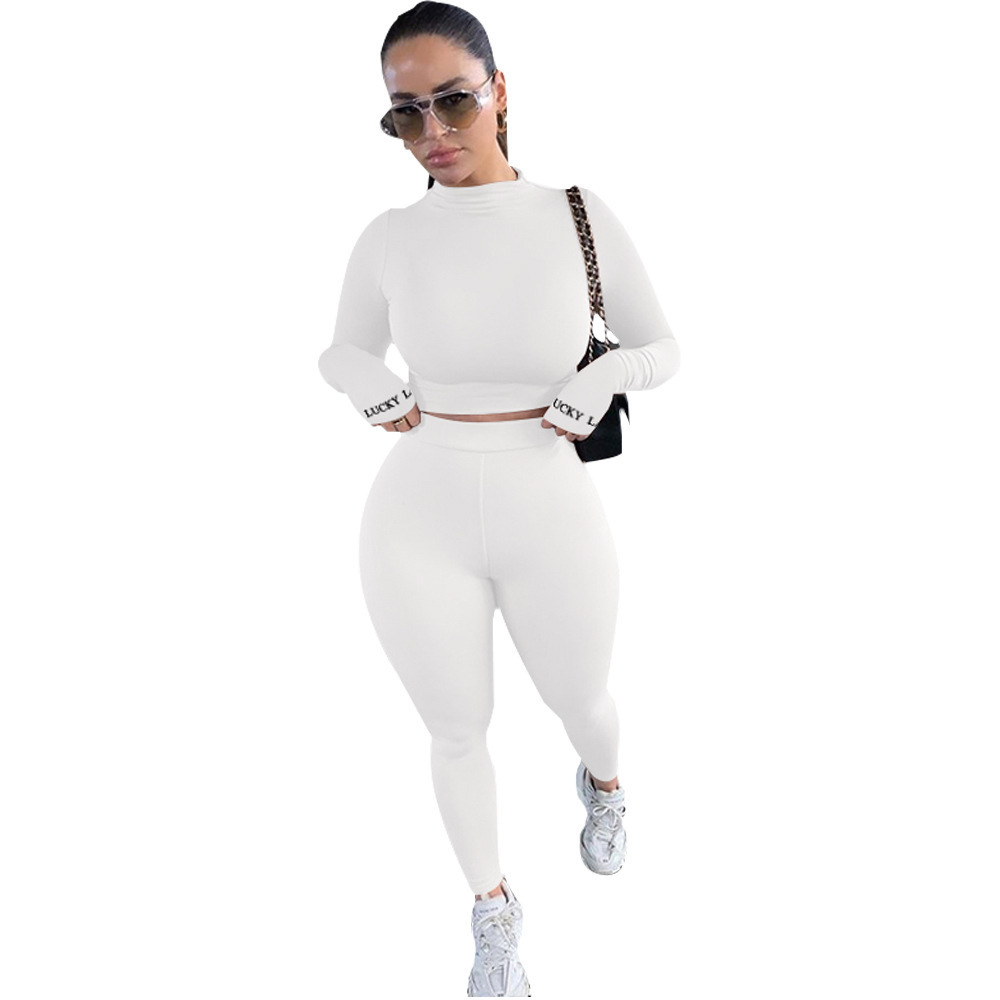 Women tracksuits Two Pieces Pants Set Letter Print Slim Long Sleeve Breathable Trendy Sports Suits Fashion Ladies Outfits