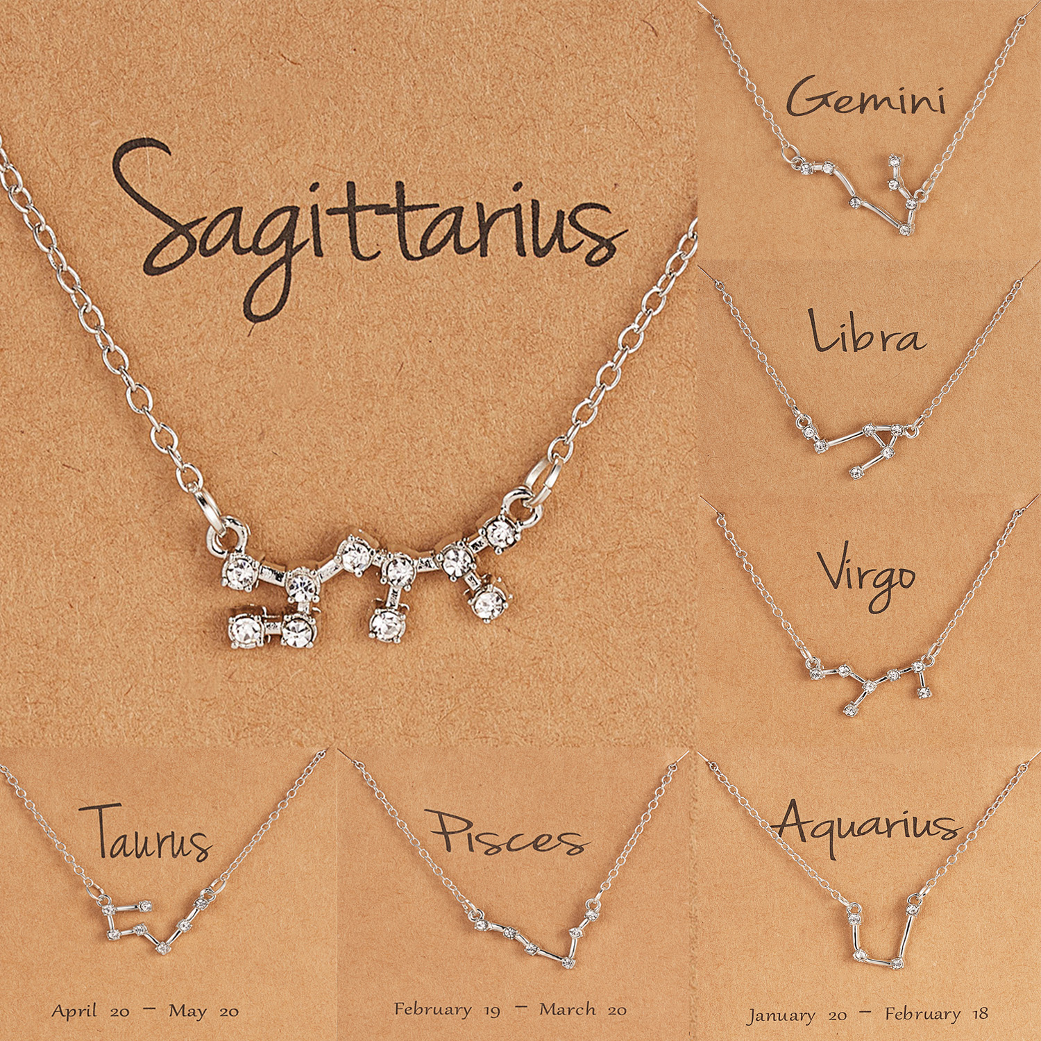 Silver Rhinestone Star 12 Constellation Zodiac Sign Pendant Wish Card Charm Gold Chain Choker Astrology Necklace Jewelry For Women
Silver Rhinestone Star 12 Constellation Zodiac Sign Pendant Wish Card Charm Gold Chain Choker Astrology Necklace Jewelry For Women