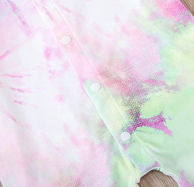 Tie Dyed Baby Romper Long Sleeve Infant Girls Jumpsuit Hat 2pcs Sets Causal Newborn Climbing Clothes Boutique Baby Clothing 10 Color DW5945