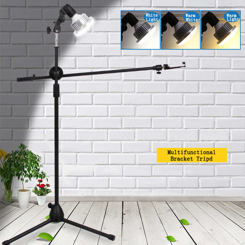 Adjustable Phone Photograph Shooting Bracket Stand with Boom Arm+LED Light Photo Studio Continuous Lighting Kits for Live Video 
Adjustable Phone Photograph Shooting Bracket Stand with Boom Arm+LED Light Photo Studio Continuous Lighting Kits for Live Video