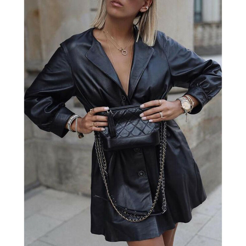 Elegant Spring Autumn PU Leather Jackets New Women' Long Slevees Black Color PU Leather Coats Ladies Loose Outerwear Femme Hot
Elegant Spring Autumn PU Leather Jackets New Women' Long Slevees Black Color PU Leather Coats Ladies Loose Outerwear Femme Hot