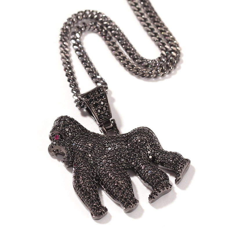 Hip Hop CZ Stone Paved Bling Iced Out Gorilla Animal Pendants Necklaces for Men Rapper Jewelry Black Gold Silver Color
Hip Hop CZ Stone Paved Bling Iced Out Gorilla Animal Pendants Necklaces for Men Rapper Jewelry Black Gold Silver Color