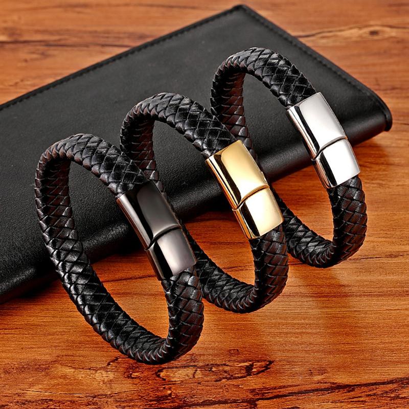 Classic Geometric Braid Men Bracelets Gold/Black/Silver Color Button Fashion Design Bangles Special Birthday Gift 6 Styles
Classic Geometric Braid Men Bracelets Gold/Black/Silver Color Button Fashion Design Bangles Special Birthday Gift 6 Styles