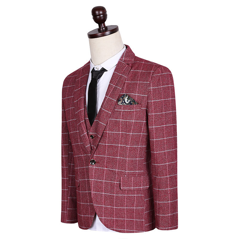 New Winter Luxury Mens Plaid Suits Casual Slim 3 Pieces Men Red Plus Size -5XL High Qualty Wedding Dress Suits Costume Homme
New Winter Luxury Mens Plaid Suits Casual Slim 3 Pieces Men Red Plus Size -5XL High Qualty Wedding Dress Suits Costume Homme