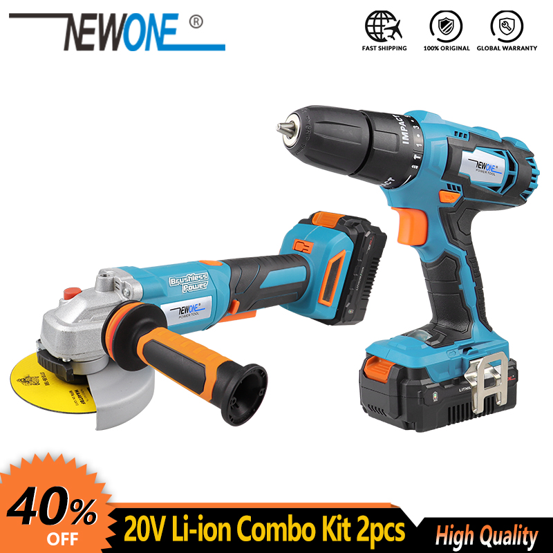 NEWONE Electric Power Tool 20V Li-ion Cordless Impact Drill/Screwdriver Cordless Brushless Angle grinder, Combo Kit Grinding
NEWONE Electric Power Tool 20V Li-ion Cordless Impact Drill/Screwdriver Cordless Brushless Angle grinder, Combo Kit Grinding