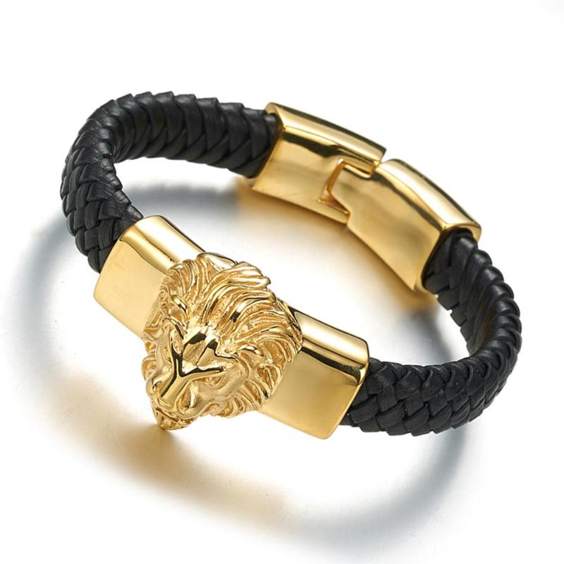 Charm Bracelets Punk Style Genuine Leather Bracelet Men Fine Jewelry Stainless Steel Lion Eagle Bangles Male Femme
Charm Bracelets Punk Style Genuine Leather Bracelet Men Fine Jewelry Stainless Steel Lion Eagle Bangles Male Femme