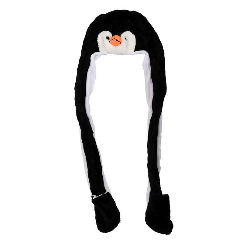 Hats Scarf Gloves 3 in 1 with Ears Penguin Cartoon Animal Design
