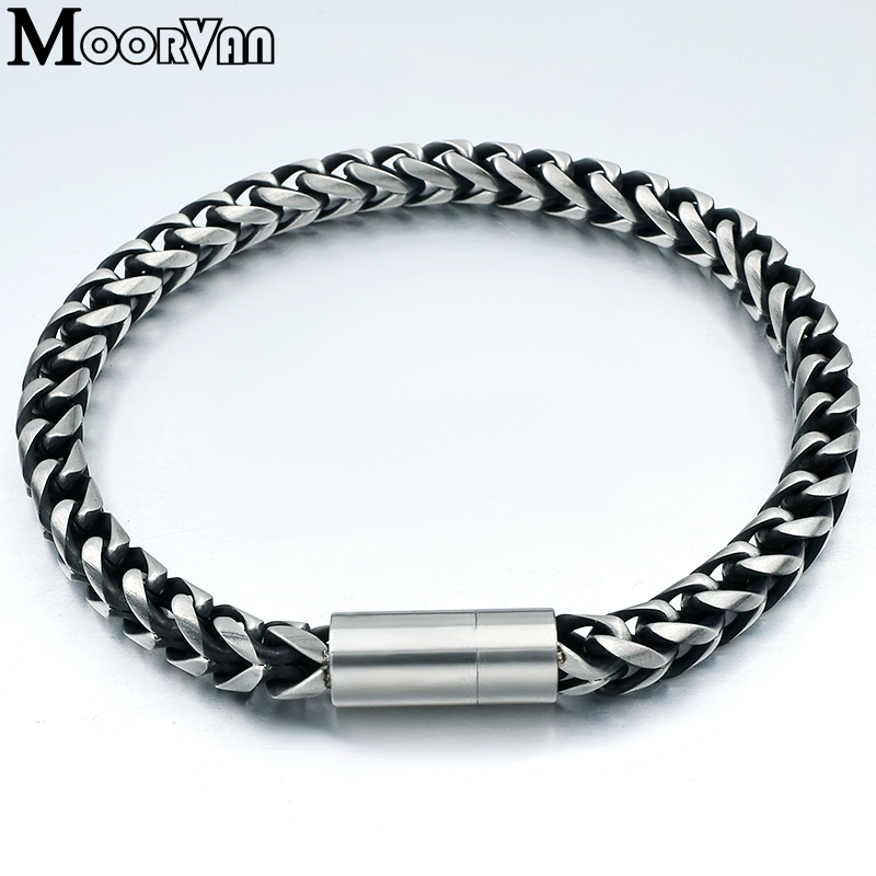 Moorvan Gift stylish stainless steel vintage black bracelet men,Magnet Clasp,6MM Wide chain round cut charm Man's Father Jewelry
Moorvan Gift stylish stainless steel vintage black bracelet men,Magnet Clasp,6MM Wide chain round cut charm Man's Father Jewelry