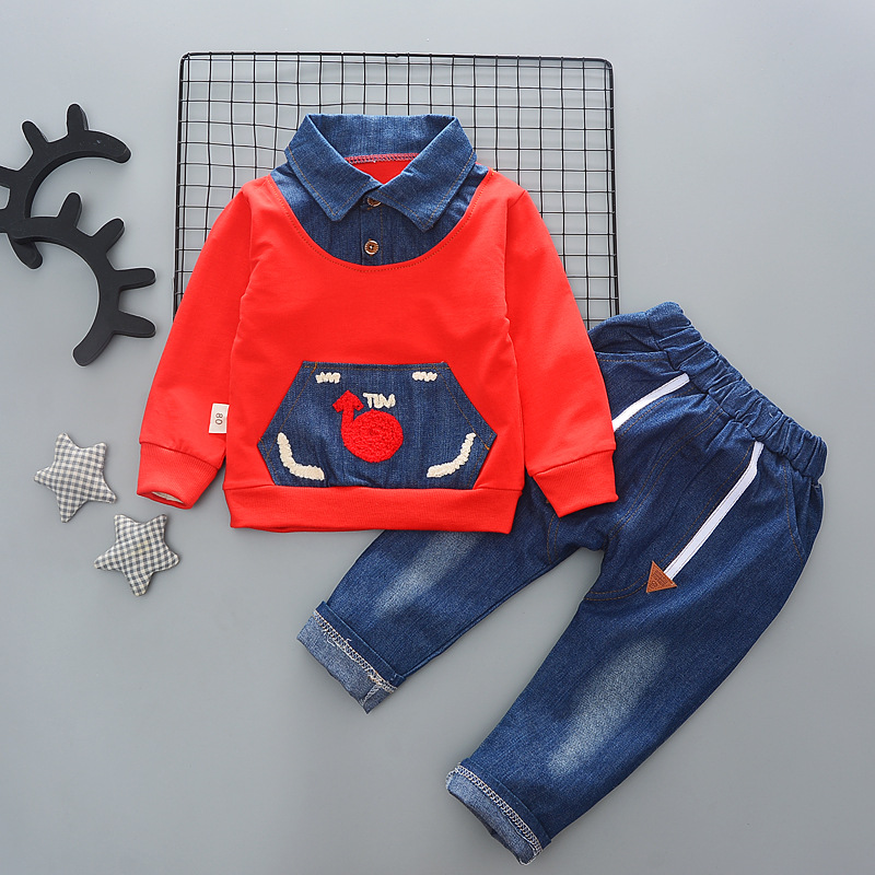 Autumn Toddler Baby Clothing Boys Girls Cotton Set Casual Long Sleeve Turn Down Collar Tops Denim Pants Outfits 1-4T, Gray
Autumn Toddler Baby Clothing Boys Girls Cotton Set Casual Long Sleeve Turn Down Collar Tops Denim Pants Outfits 1-4T, Gray