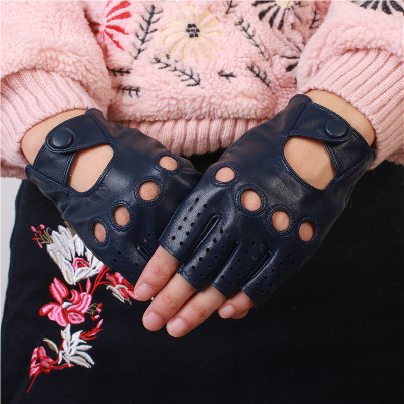 Fashion Half Finger Driving Women Gloves Leather Fingerless Gloves For Women 100% sheepskin Black Brwon blue 3 colour
Fashion Half Finger Driving Women Gloves Leather Fingerless Gloves For Women 100% sheepskin Black Brwon blue 3 colour