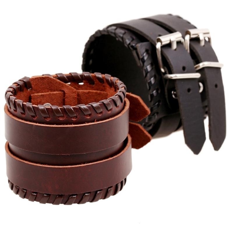 2020 European American Retro Punk Leather Bracelet New Men's Wide Strand Wrap Charm Bracelets Fashion Jewelry Accessories Gift
2020 European American Retro Punk Leather Bracelet New Men's Wide Strand Wrap Charm Bracelets Fashion Jewelry Accessories Gift