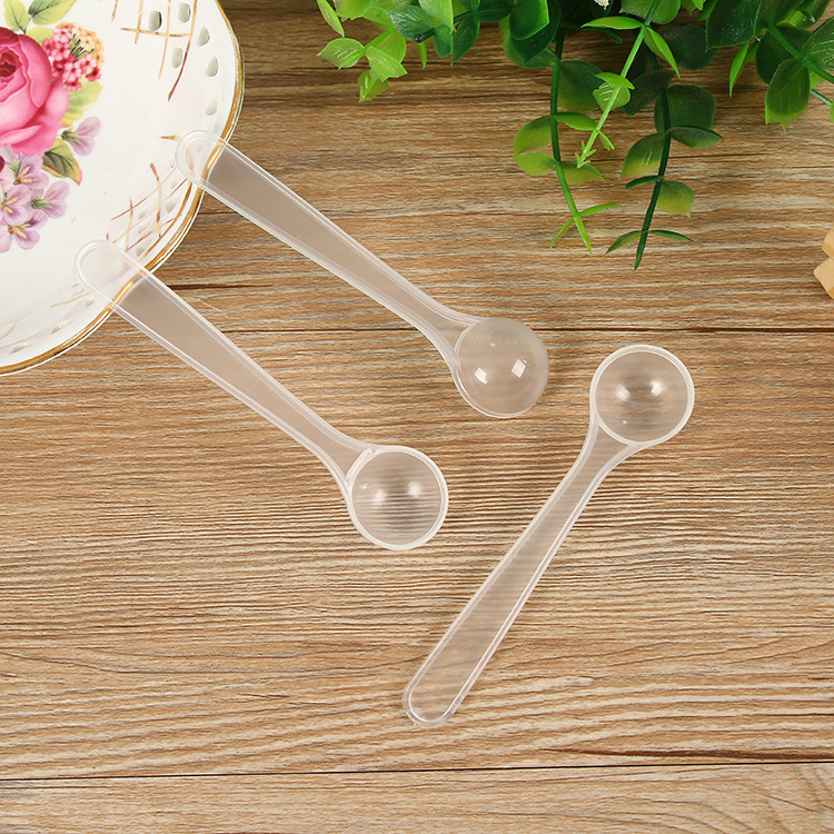 1g/2ml Clear Plastic Measuring Spoon for Coffee Milk Protein Powder Kitchen Scoop