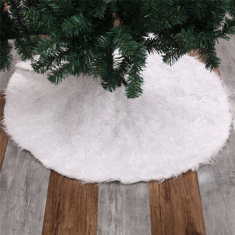 Snowy White Plush Veet Merry Christmas Tree Skirt Decorations Festive party Home Decoration