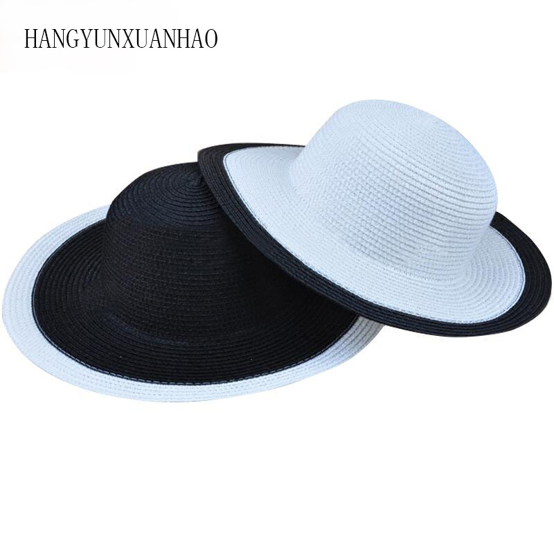 Fashion Women Foldable Black&White Straw Sun Hat Floppy Wide Large Brim Cap Summer Beach Panama Hats Sun Protection Caps
Fashion Women Foldable Black&White Straw Sun Hat Floppy Wide Large Brim Cap Summer Beach Panama Hats Sun Protection Caps
