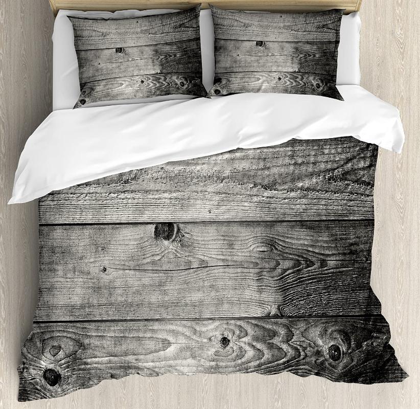 Dark Grey Duvet Cover Set Ombre Style Grunge Wooden Planks Rustic Timber Oak Wall Rough Texture Image Bedding Set, As pic
Dark Grey Duvet Cover Set Ombre Style Grunge Wooden Planks Rustic Timber Oak Wall Rough Texture Image Bedding Set, As pic