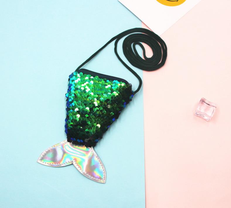 Mermaid Tail Girl Sequins Shoulder Bag Handbag Evening Bag Fish Tail Purse Birthday Party Gift christmas stocking filler