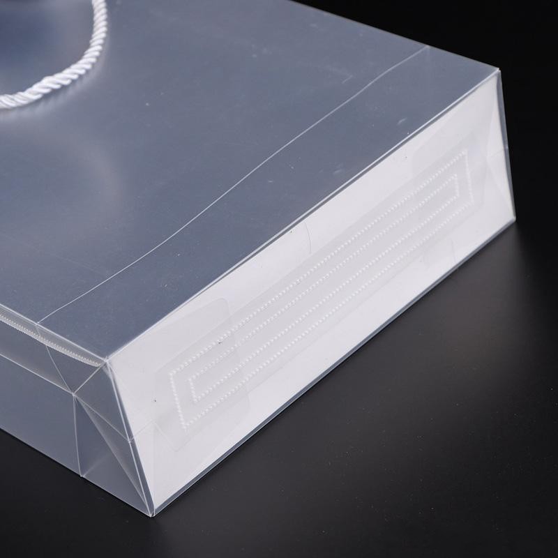 8 Size Frosted PVC plastic gift bags with handles waterproof transparent PVC bag clear handbag party favors bag custom logo