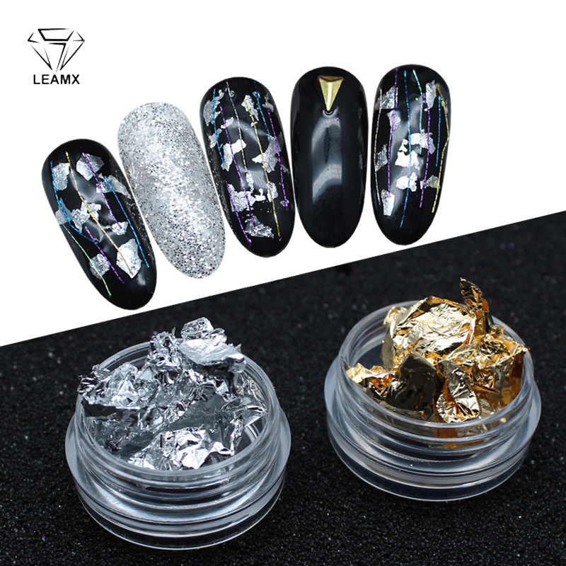 LEAMX2 Box Gold Silver Irregular Aluminum Foil Paper Nail Art Sticker 3D Glitter DIY Manicure UV Gel Polish Nail Decoration Tool
LEAMX2 Box Gold Silver Irregular Aluminum Foil Paper Nail Art Sticker 3D Glitter DIY Manicure UV Gel Polish Nail Decoration Tool