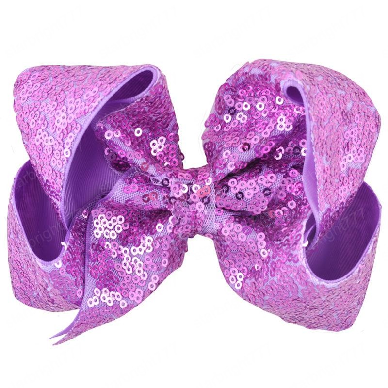 New 25 color 6 inch Girls Embroideried Sequin Hair Bows With Alligator Clips Colorful Hairpins Shinny Barrette hair clips Hair Accessories