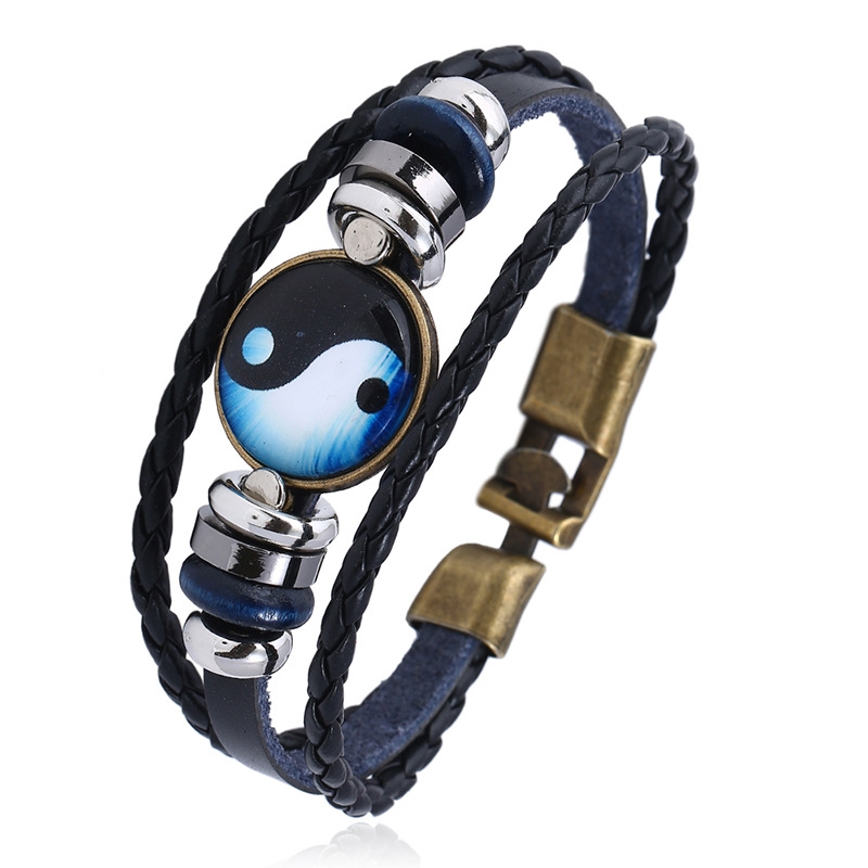 Chinese Ethnic Diagrams Trigram Charm Bracelets Yin and Yang Alloy Leather Bracelet for Men Women Fashion Jewelry Accessories
Chinese Ethnic Diagrams Trigram Charm Bracelets Yin and Yang Alloy Leather Bracelet for Men Women Fashion Jewelry Accessories